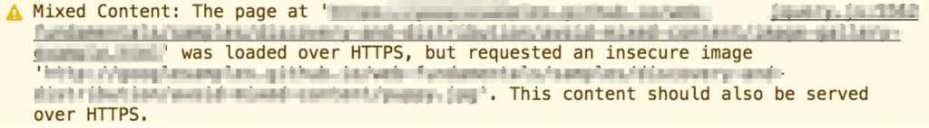 Mensagem de aviso de conteúdo misto do Google Chrome